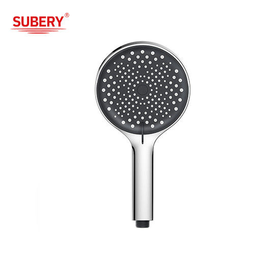 Tête de douche avec pulvérisation à main Tête de douche noire 3 réglages de mode Têtes de douche haute pression Anti-fuite Tête de douche chrome finition