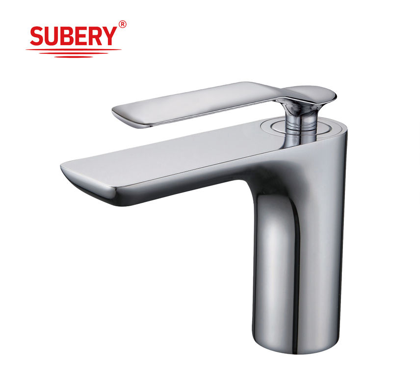 Réservoirs de bain chrome salle de bain moderne robinet évier à main simple lavabo mélangeur d'eau chaud froid robinet