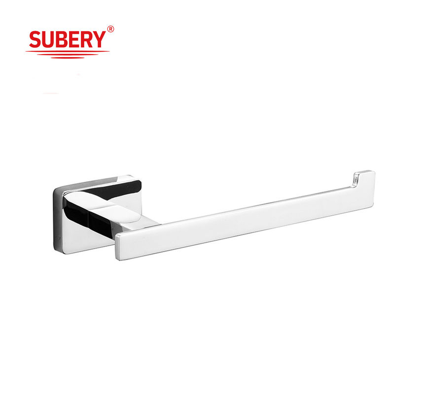 Zinc monté sur le mur accessoires de salle de bains porte-papiers en rouleau unique design rectangulaire chromé OEM ODM