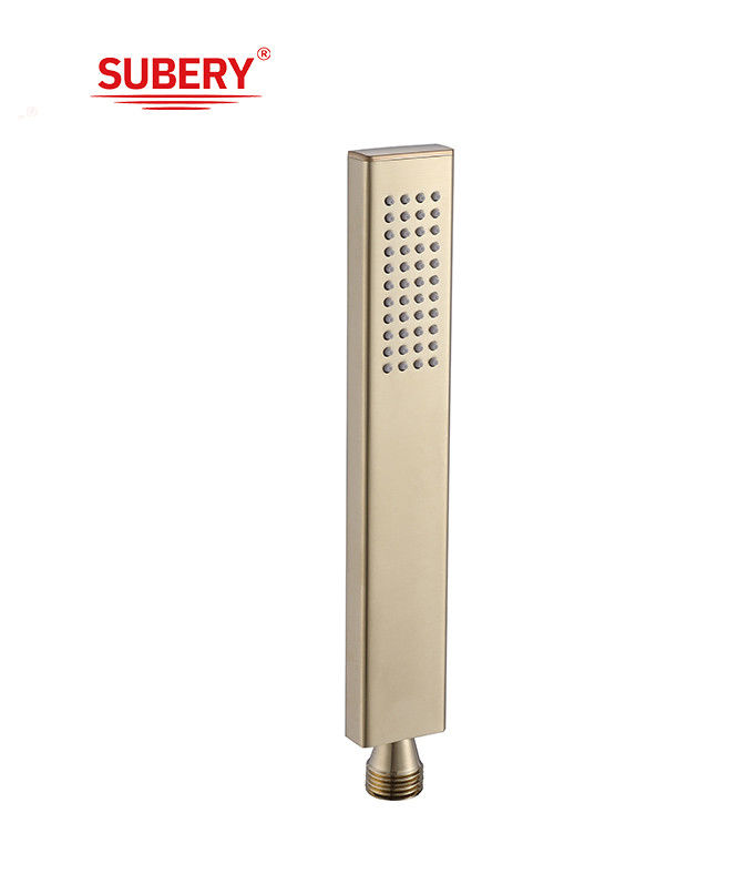 Microphone en laiton douche à main douche pour la colonne de douche brossé salle de bain dorée buse en silicone facile à nettoyer carré OEM