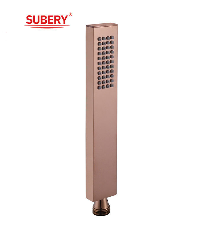 Microphone en laiton douche à main douche pour la colonne de douche rose dorée salle de bain buse en silicone facile à nettoyer carré OEM