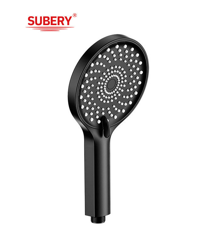 ABS 3 fonction douche à main douche à main pour la colonne de douche salle de bain noire nouvelle buse en silicium liquide ronde facile à nettoyer OEM