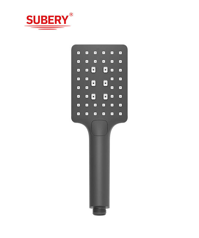 ABS plastique 3 fonction douche à main douche à main pour la colonne de douche mate noir salle de bain silicone buse carré facile à nettoyer OEM