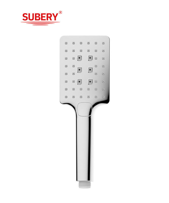 ABS 3 fonction douche à main douche à main pour la colonne de douche chrome salle de bain buse en silicone carré facile à nettoyer OEM
