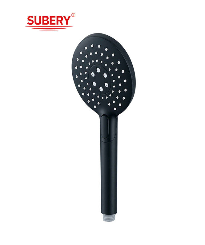 ABS plastique 3 fonction douche à main douche à main pour la colonne de douche mate noir salle de bain buse en silicone ronde facile à nettoyer OEM
