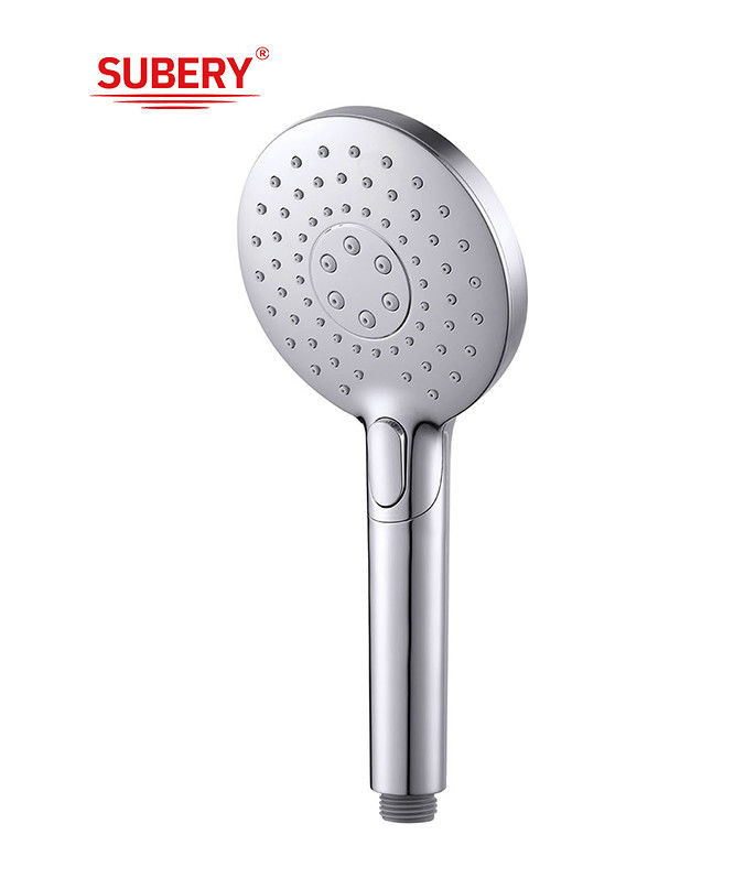 ABS 3 fonction douche à main douche à main pour la colonne de douche chrome salle de bain buse en silicium ronde facile à nettoyer OEM