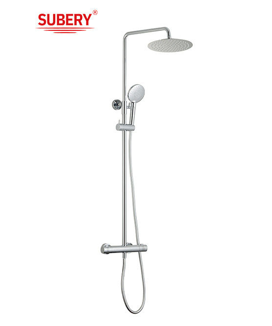 Système de douche de pluie réglable en hauteur monté en acier inoxydable